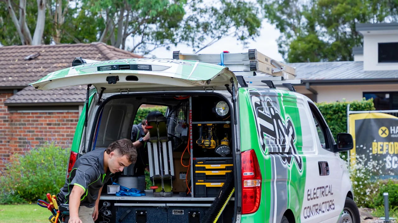 Fix Electrical van loaded up on a job site